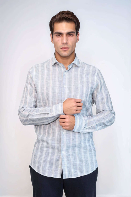 Striped Blue Men's Shirt | Wessi