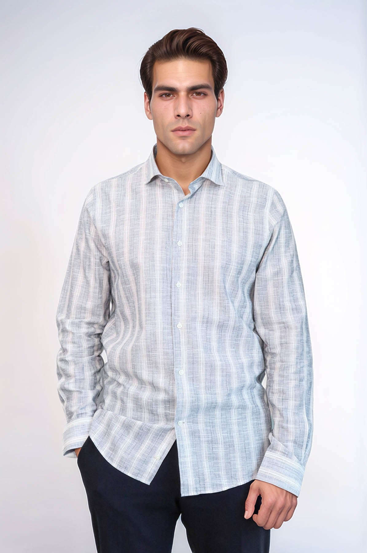 Striped Blue Men's Shirt | Wessi