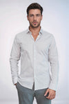 White Tiny Check Patterned Slim Fit Shirt - Wessi