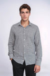 Houndstooth Pattern Black Men Shirt - Wessi