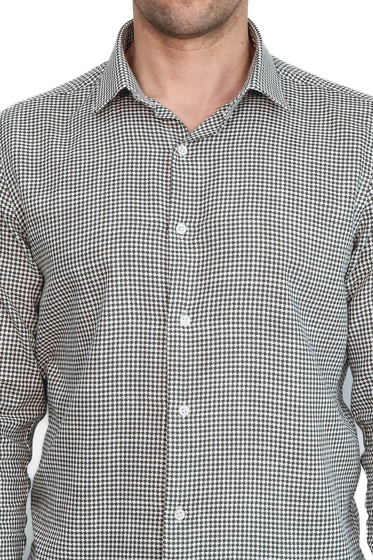 Houndstooth Pattern Green Men Shirt - Wessi