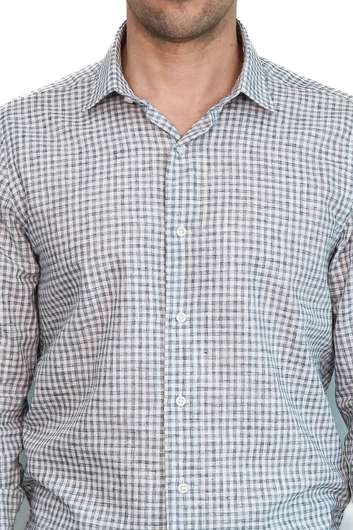 Plaid Slim Fit Black Men Shirt - Wessi