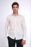Plaid Slim Fit Light Brown Men Shirt - Wessi