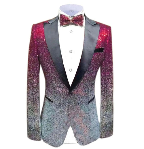 Shimmering Sequin Slim-Fit Tuxedo Blazer Koala Sydney 