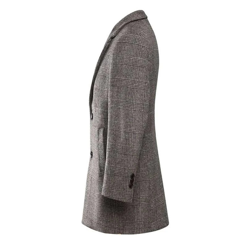 Men's Wool Coat Men 2023 Winter New Style Fashion Casual Slim Fit Thicken Warm Long Jacket Male Brand Plaid Abrigos Para Hombre Koala Sydney 