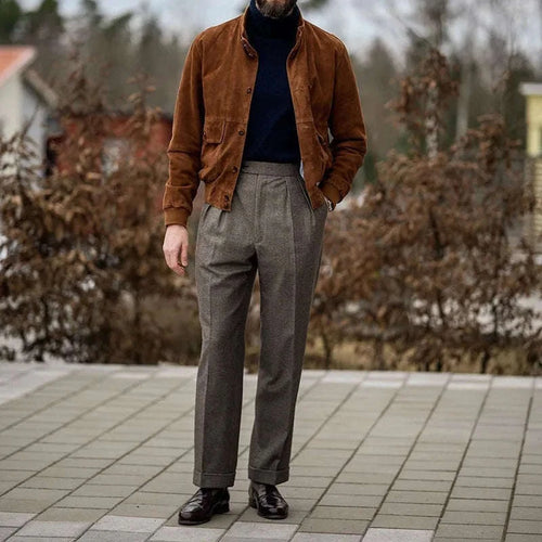 Mens Coat Streetwear Vintage Button-up Long Sleeve Slim Jackets Koala Sydney 