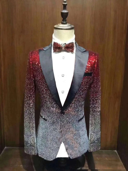 Shimmering Sequin Slim-Fit Tuxedo Blazer Koala Sydney 