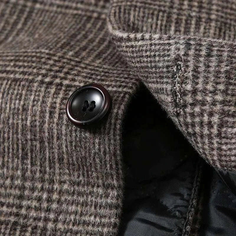Men's Wool Coat Men 2023 Winter New Style Fashion Casual Slim Fit Thicken Warm Long Jacket Male Brand Plaid Abrigos Para Hombre Koala Sydney 