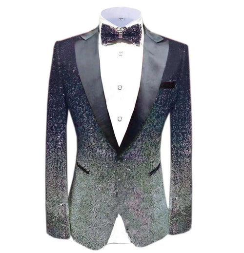 Shimmering Sequin Slim-Fit Tuxedo Blazer Koala Sydney 