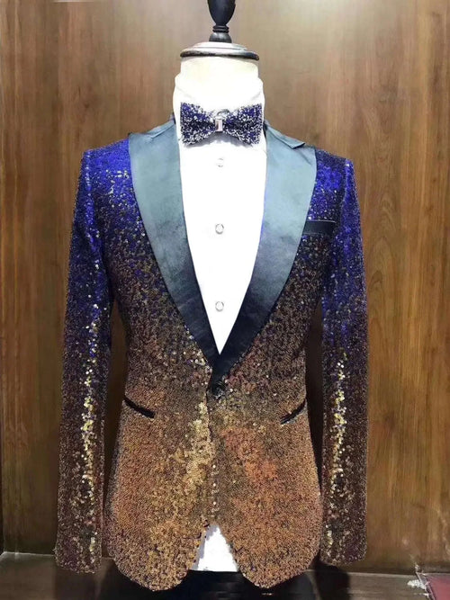 Shimmering Sequin Slim-Fit Tuxedo Blazer Koala Sydney 