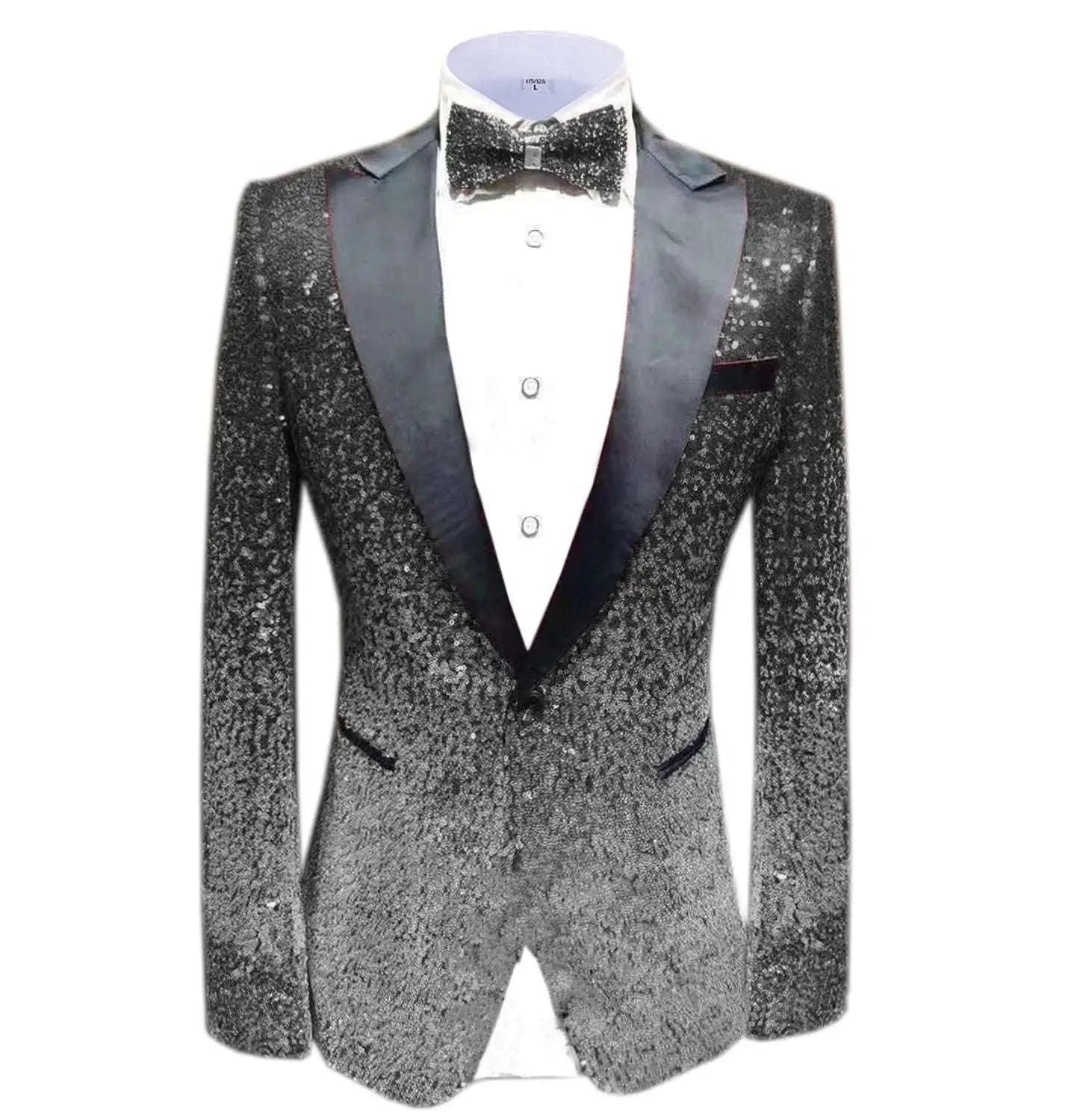 Shimmering Sequin Slim-Fit Tuxedo Blazer Koala Sydney 