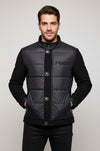 Black Quilted Men Coat - Wessi