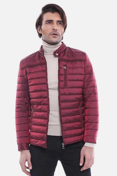 Burgundy Down Men Coat - Wessi