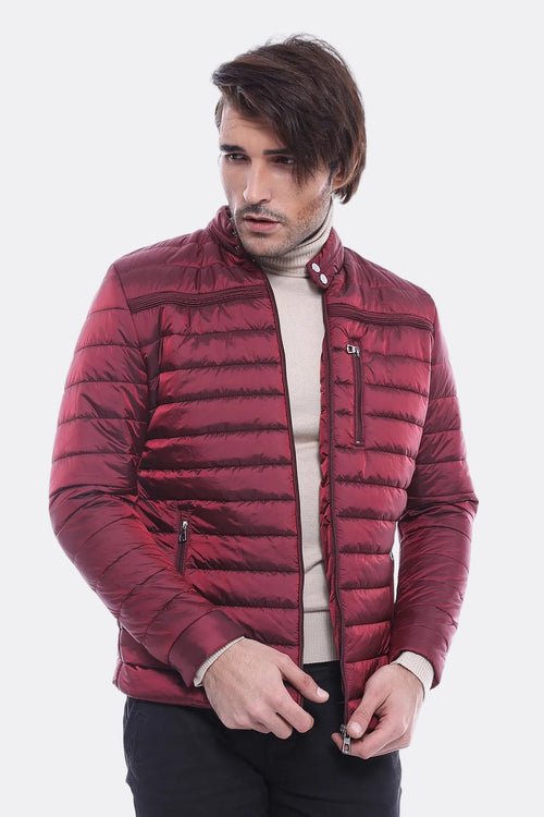 Burgundy Down Men Coat - Wessi