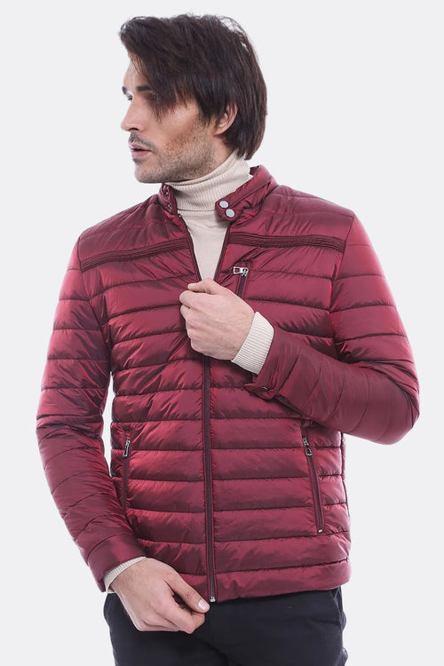 Burgundy Down Men Coat - Wessi