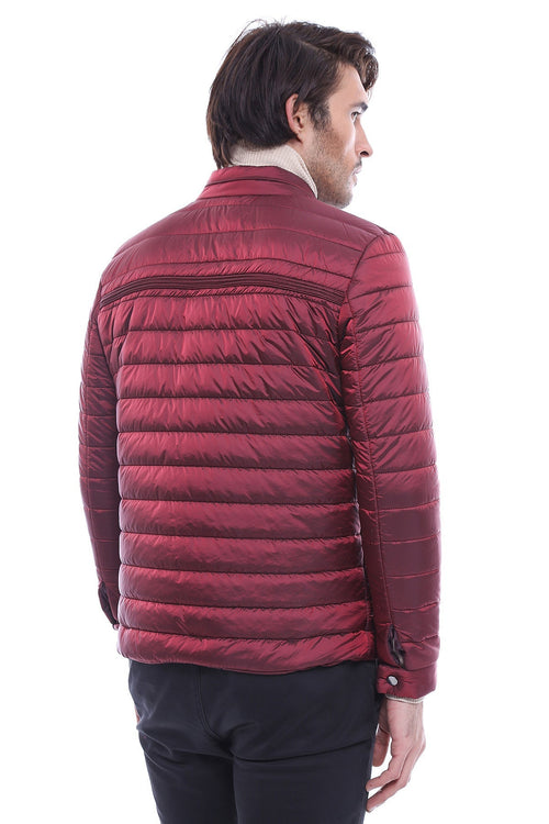 Burgundy Down Men Coat - Wessi