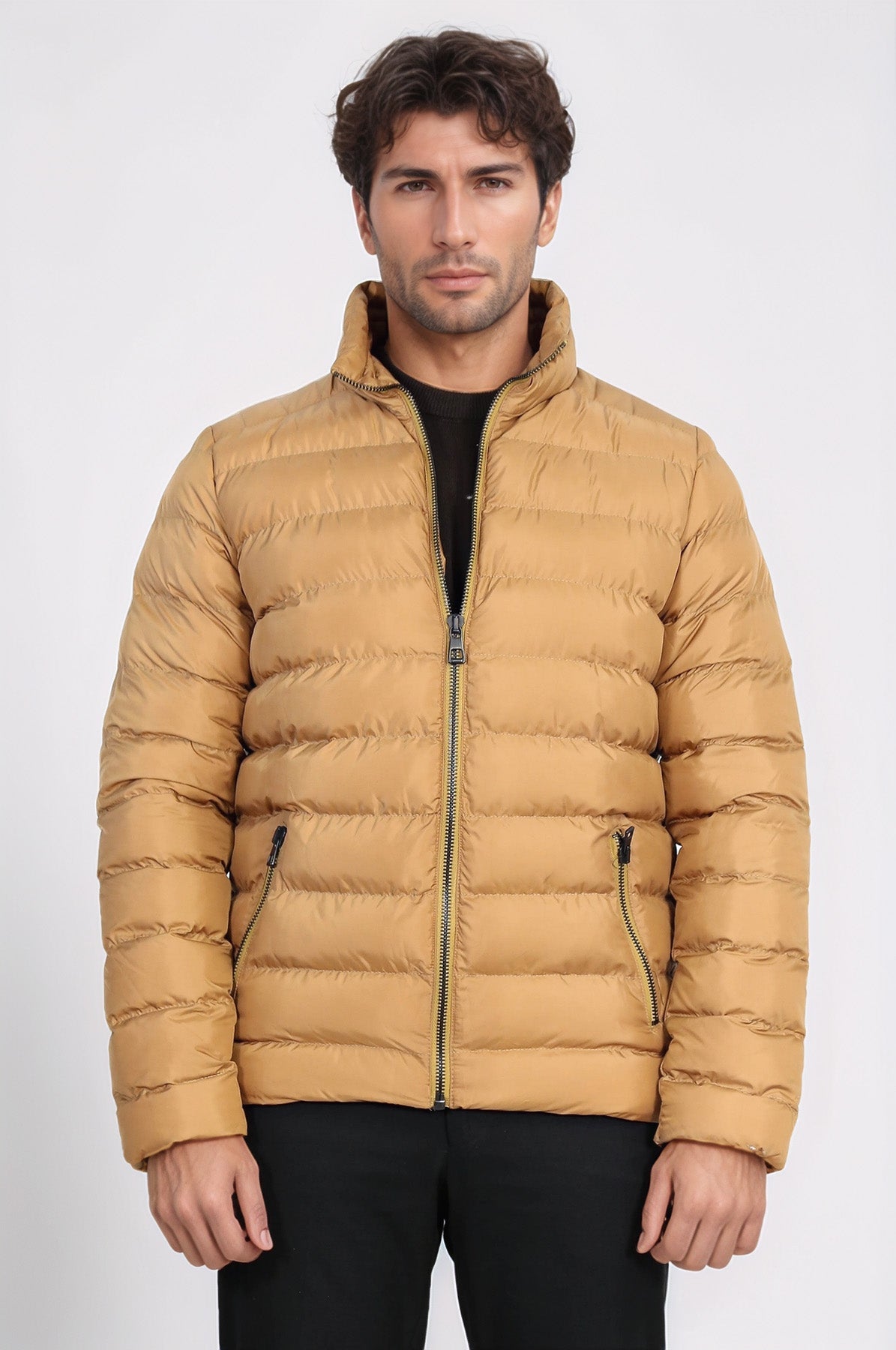 Camel Short Men Down Jacket - Wessi