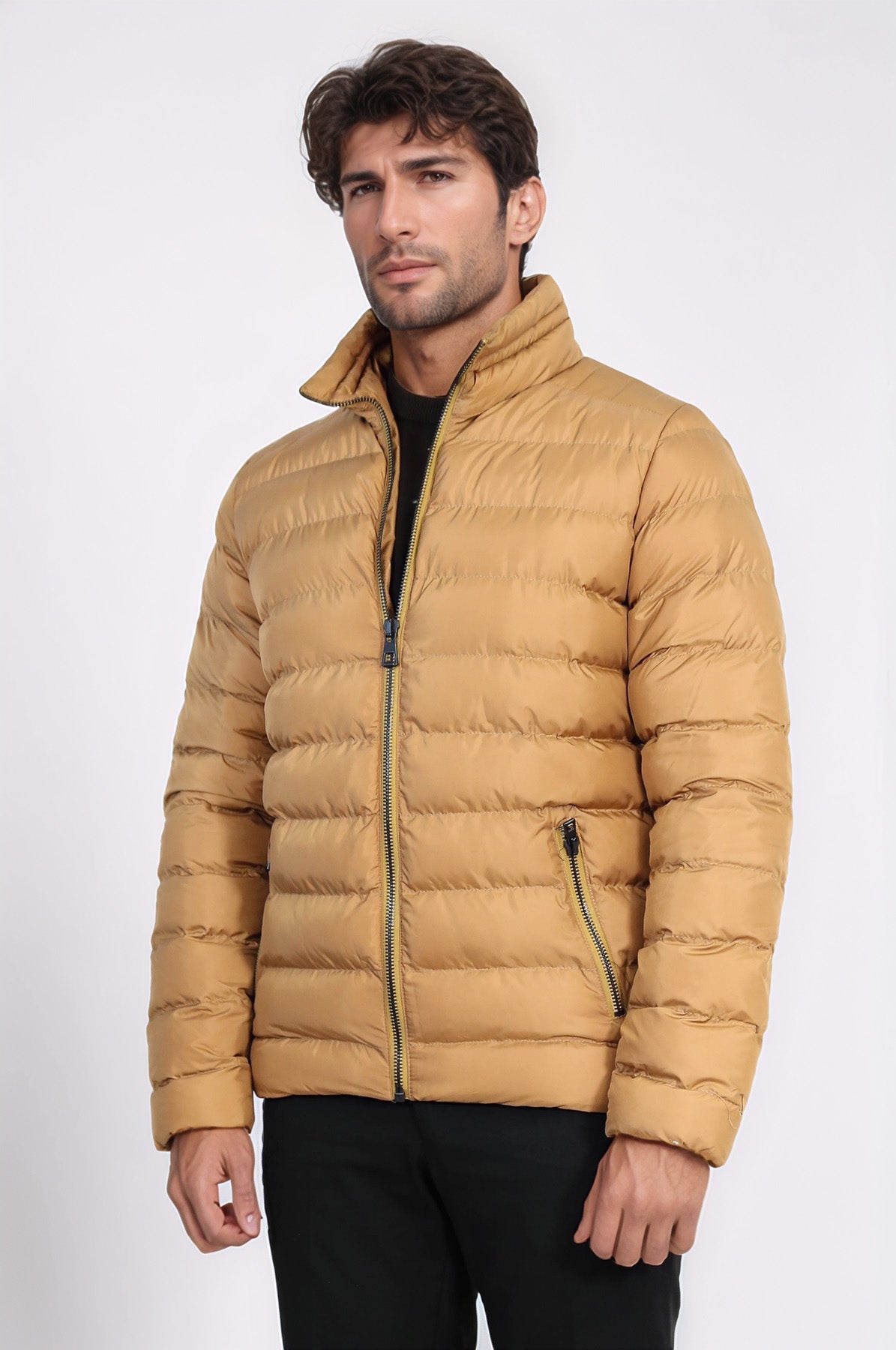 Camel Short Men Down Jacket - Wessi