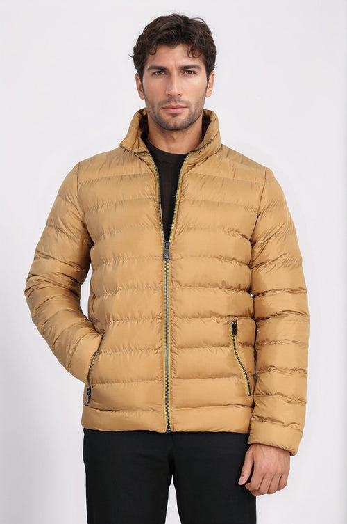 Camel Short Men Down Jacket - Wessi