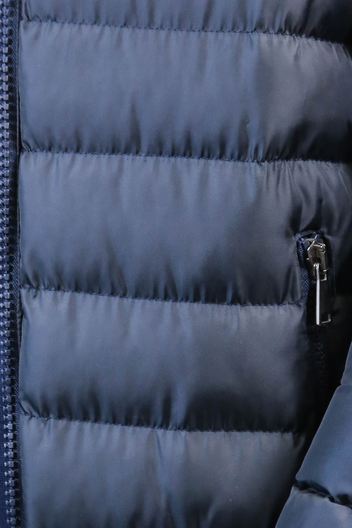 Navy Blue Hooded Men's Down Coat | Wessi