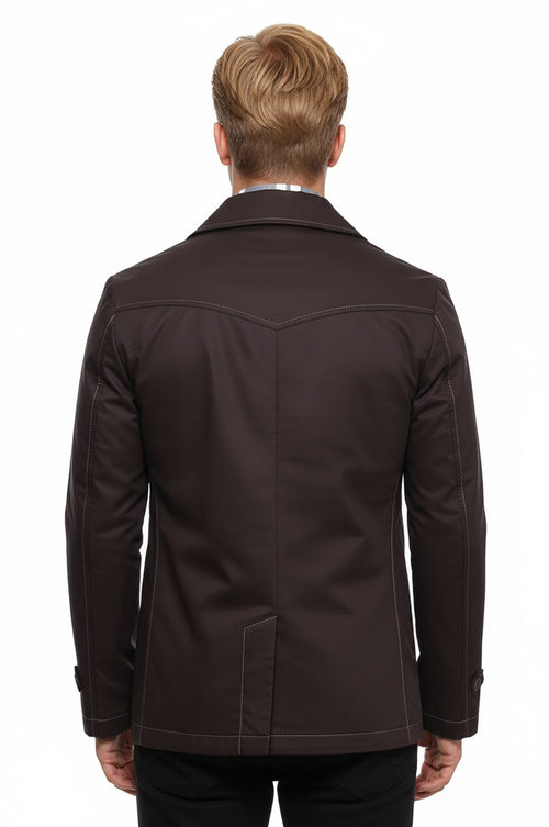 4 Buttons Brown Coat - Wessi
