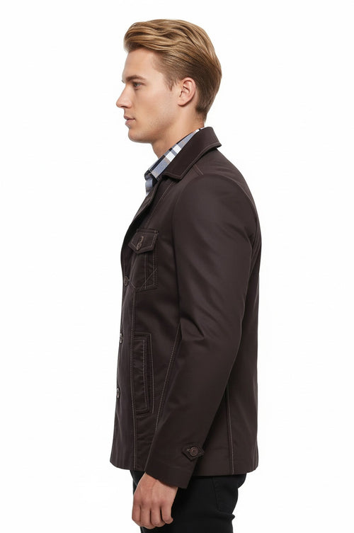 4 Buttons Brown Coat - Wessi