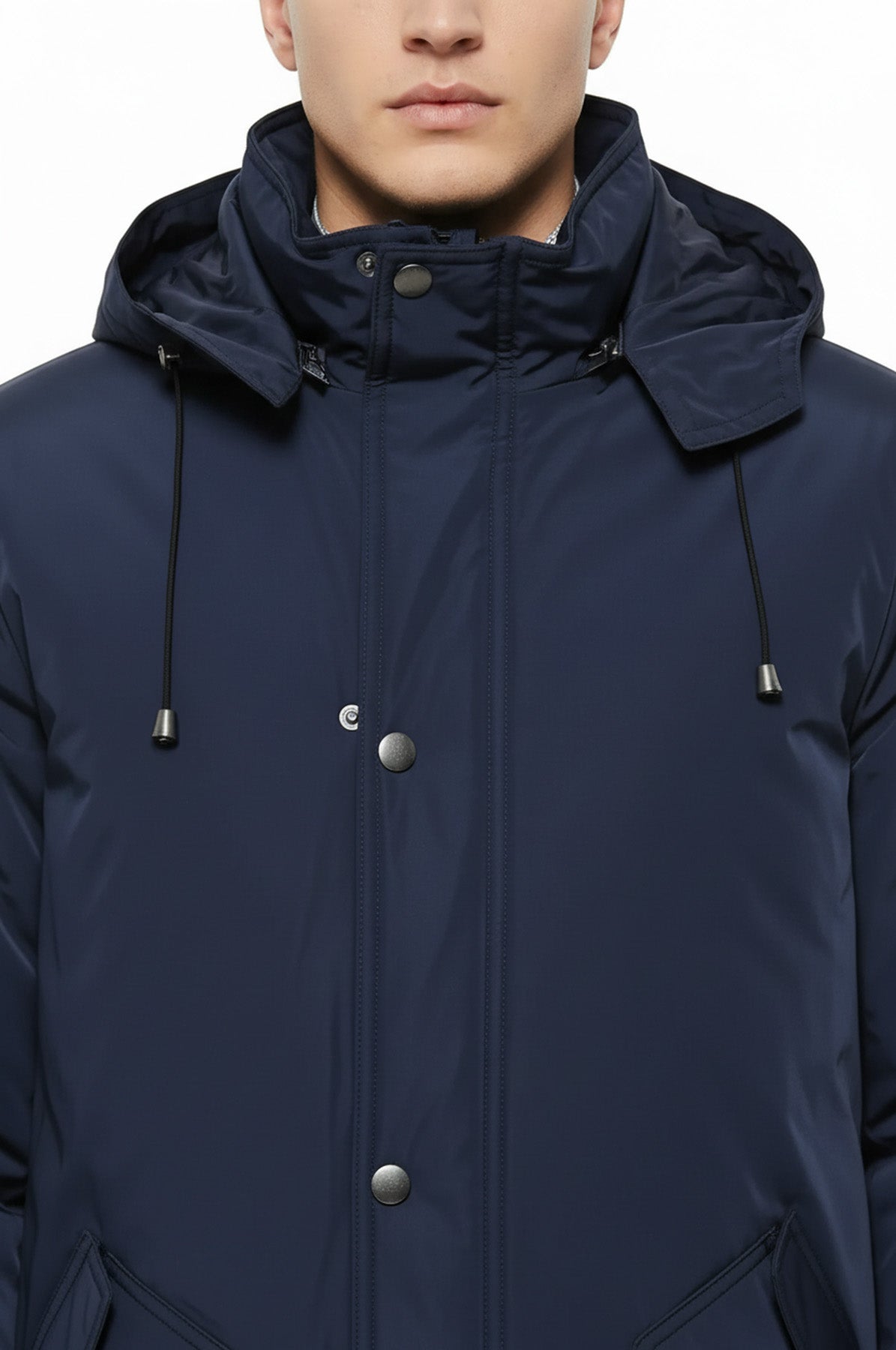 Blue Pocket Hooded Men's Coat - Wessi