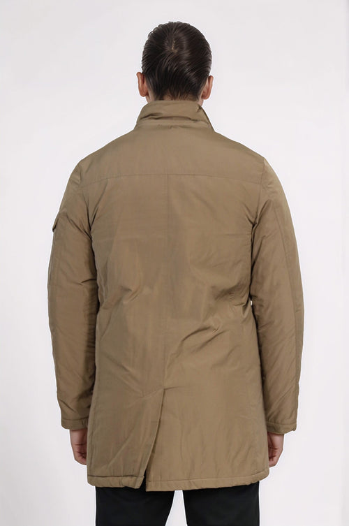 Light Brown Pocket Hooded Men's Coat - Wessi