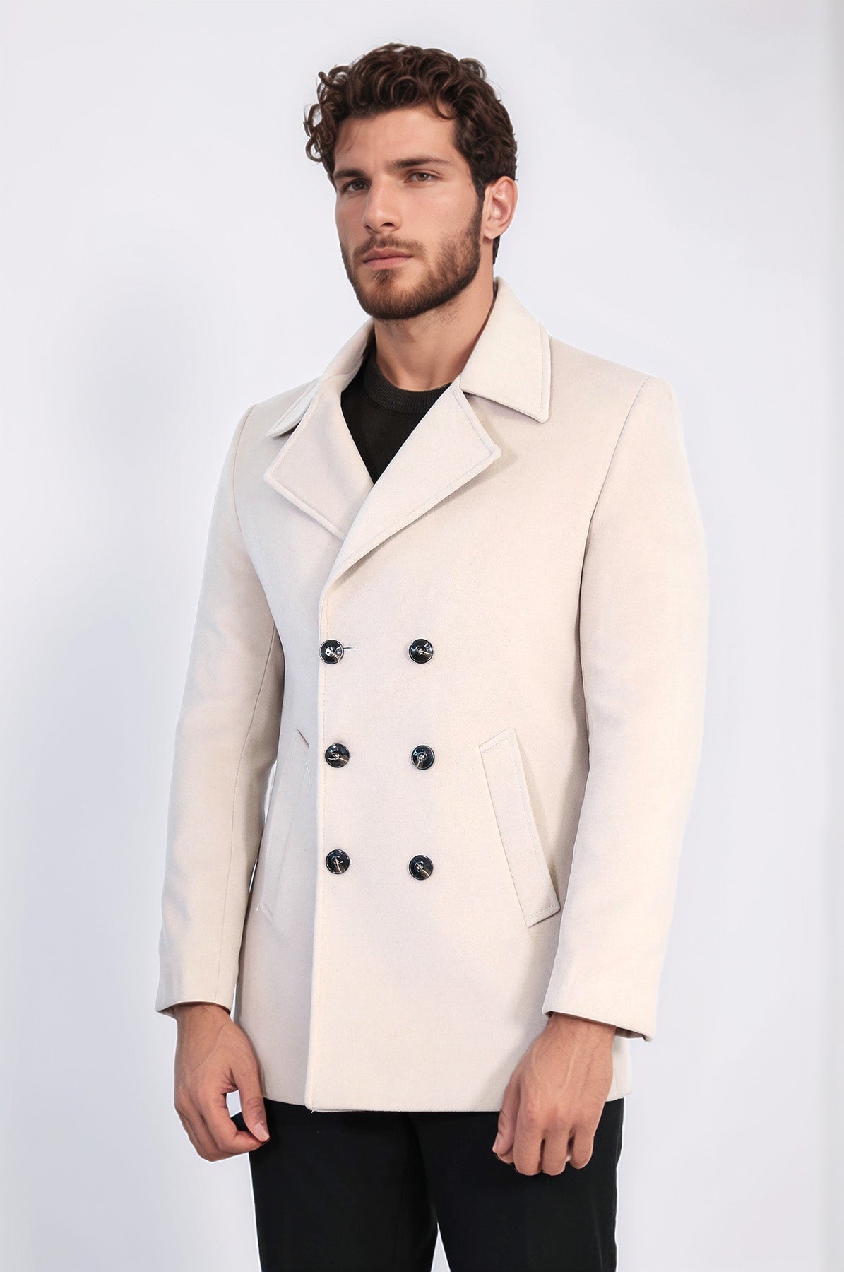 Double Breasted Cachet Cream Color Coat - Wessi