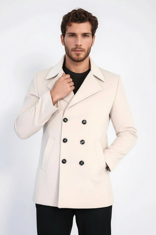 Double Breasted Cachet Cream Color Coat - Wessi