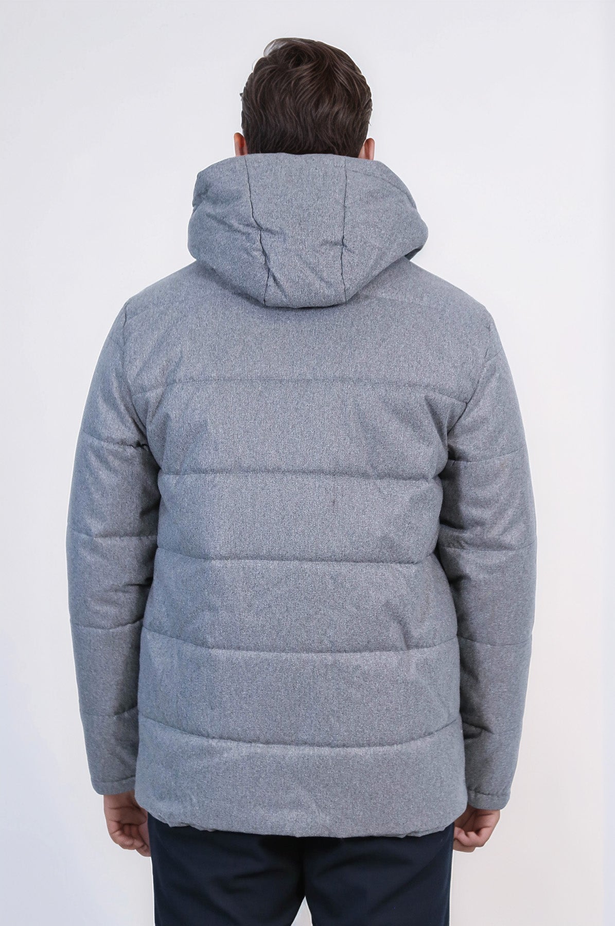 Slim Fit Hooded Grey Men Coat - Wessi