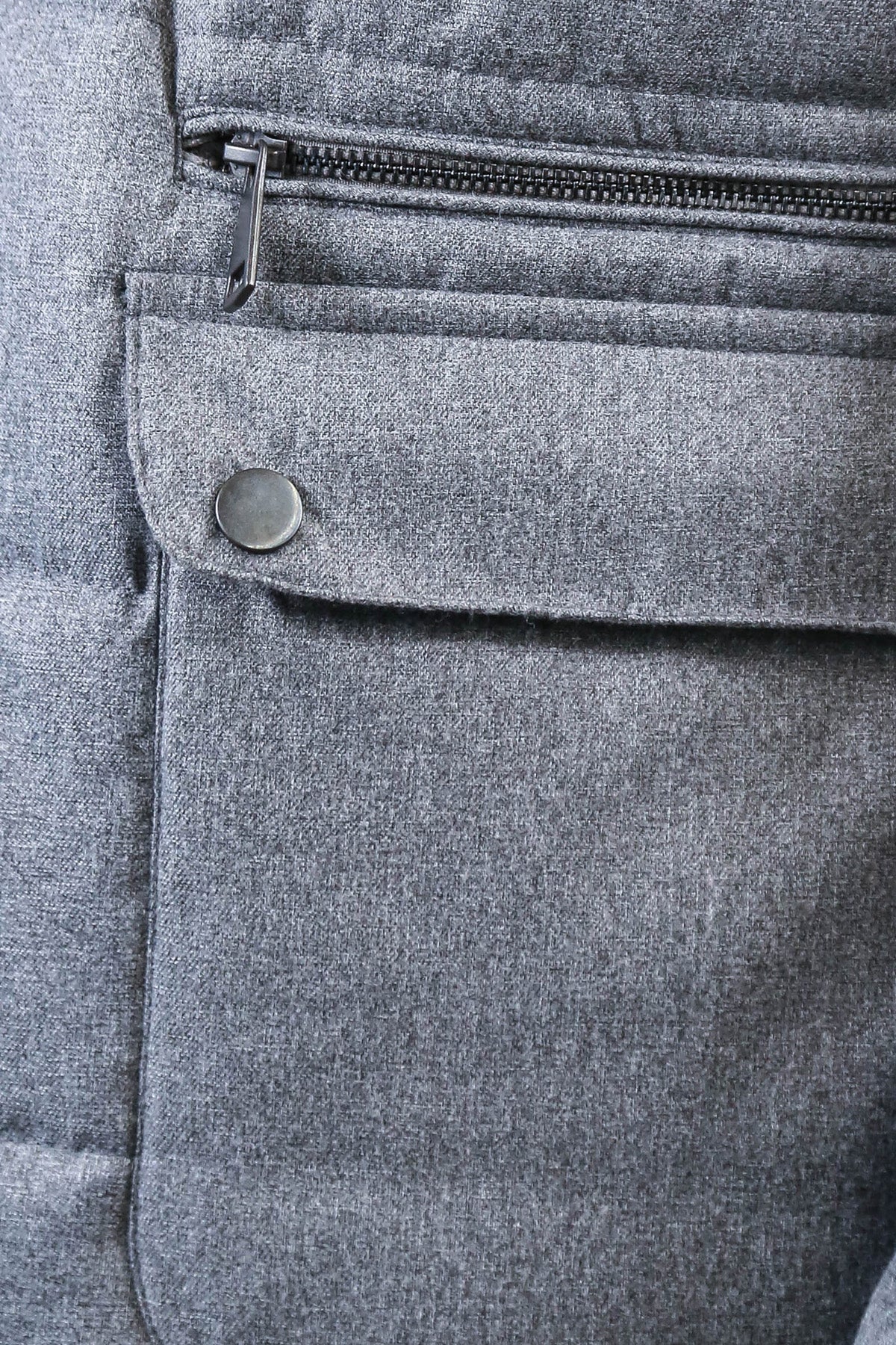 Slim Fit Hooded Grey Men Coat - Wessi