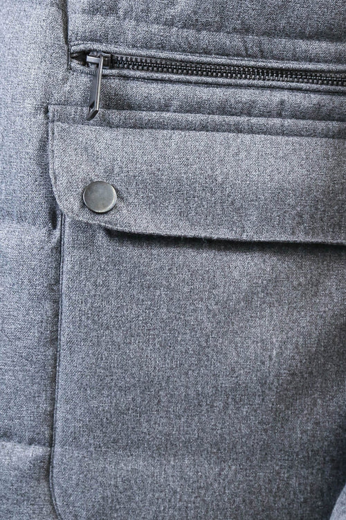 Slim Fit Hooded Grey Men Coat - Wessi