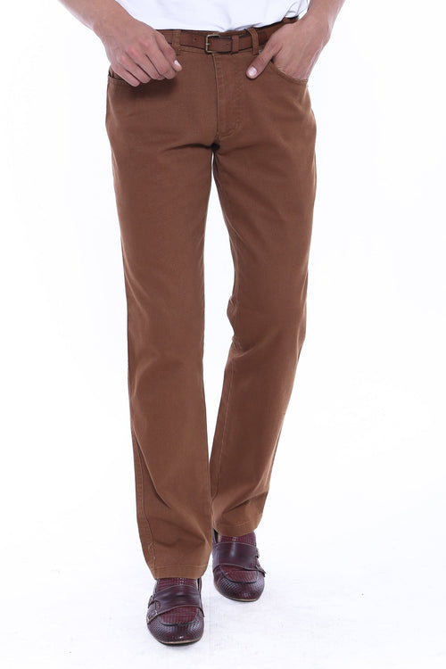 Pocket Flap Suede Tan Pants-Wessi