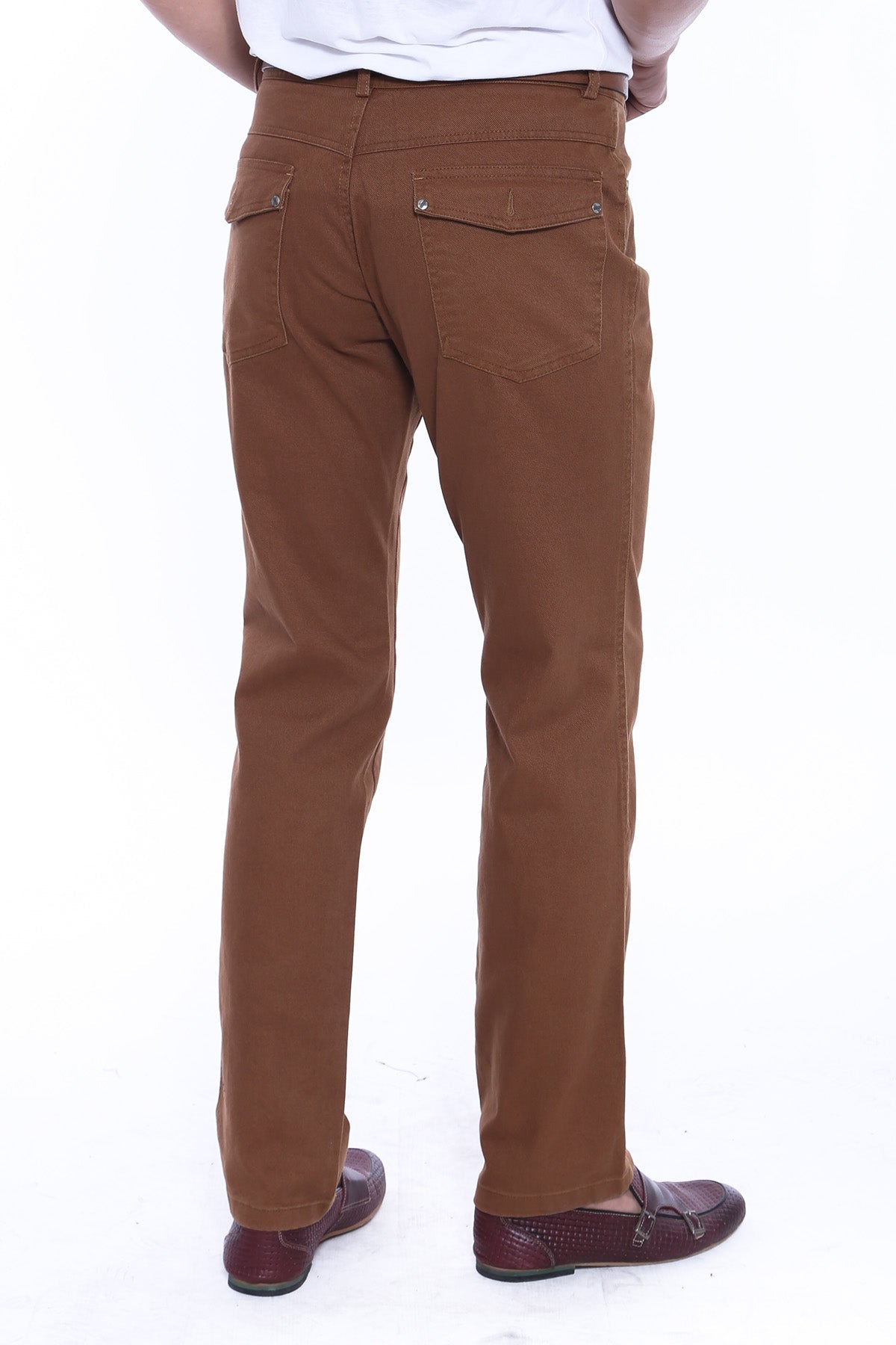 Pocket Flap Suede Tan Pants-Wessi