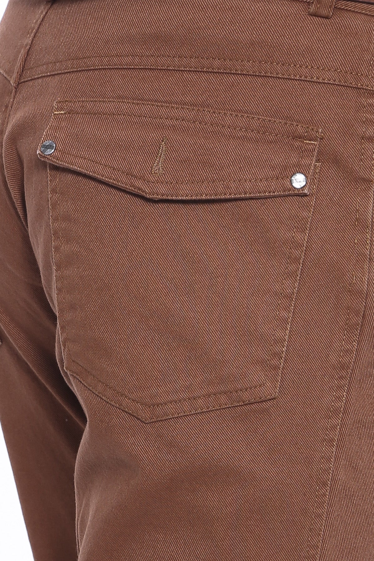 Pocket Flap Suede Tan Pants-Wessi