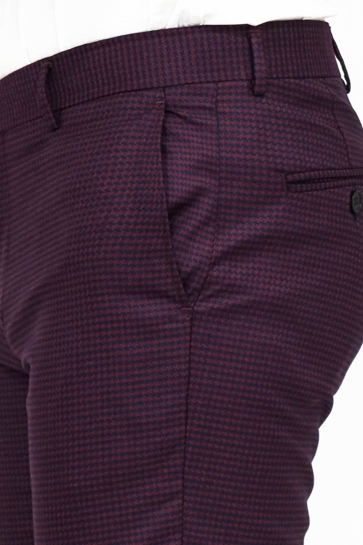 Plain Burgundy Men Trousers -