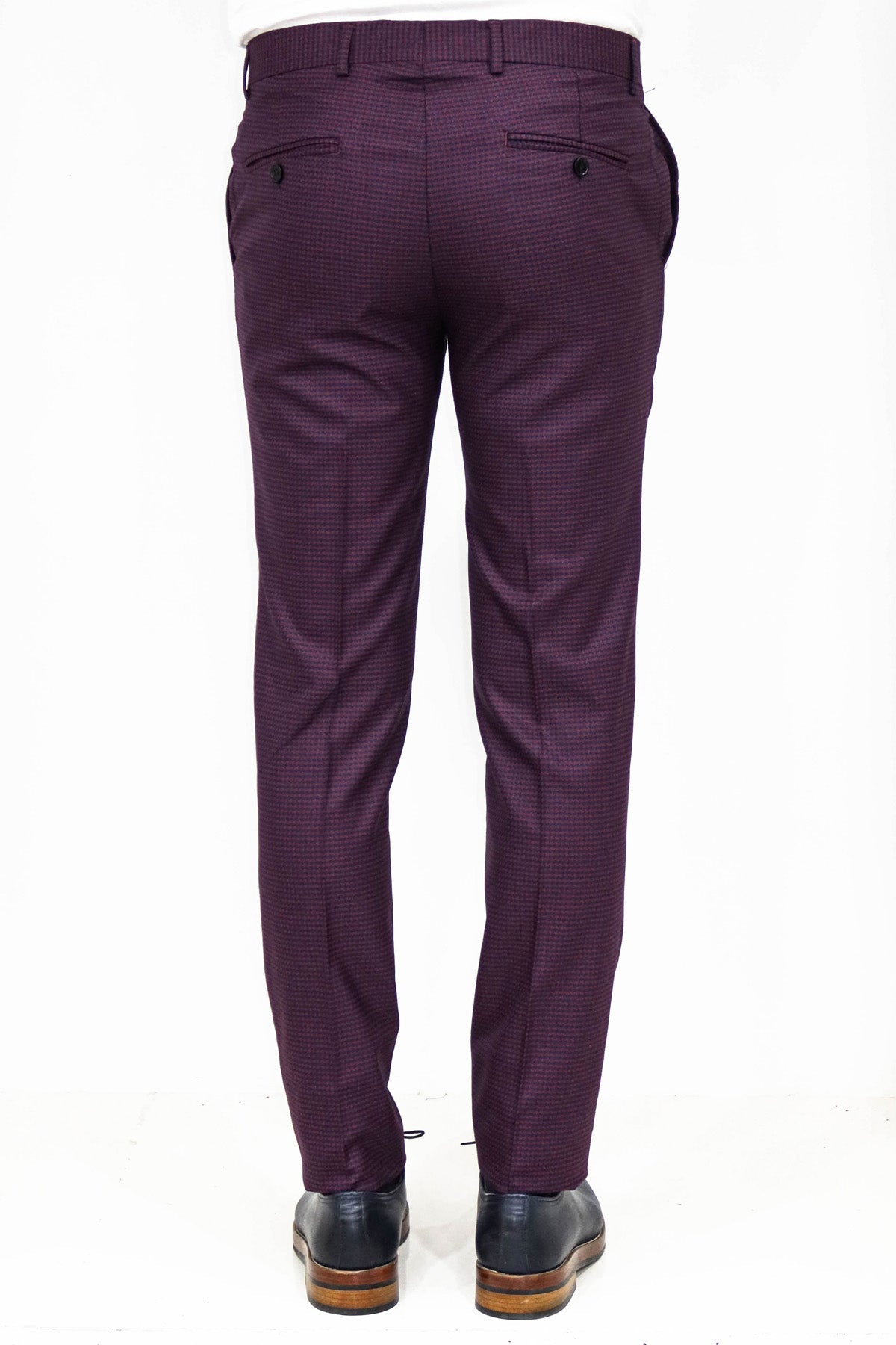 Plain Burgundy Men Trousers -
