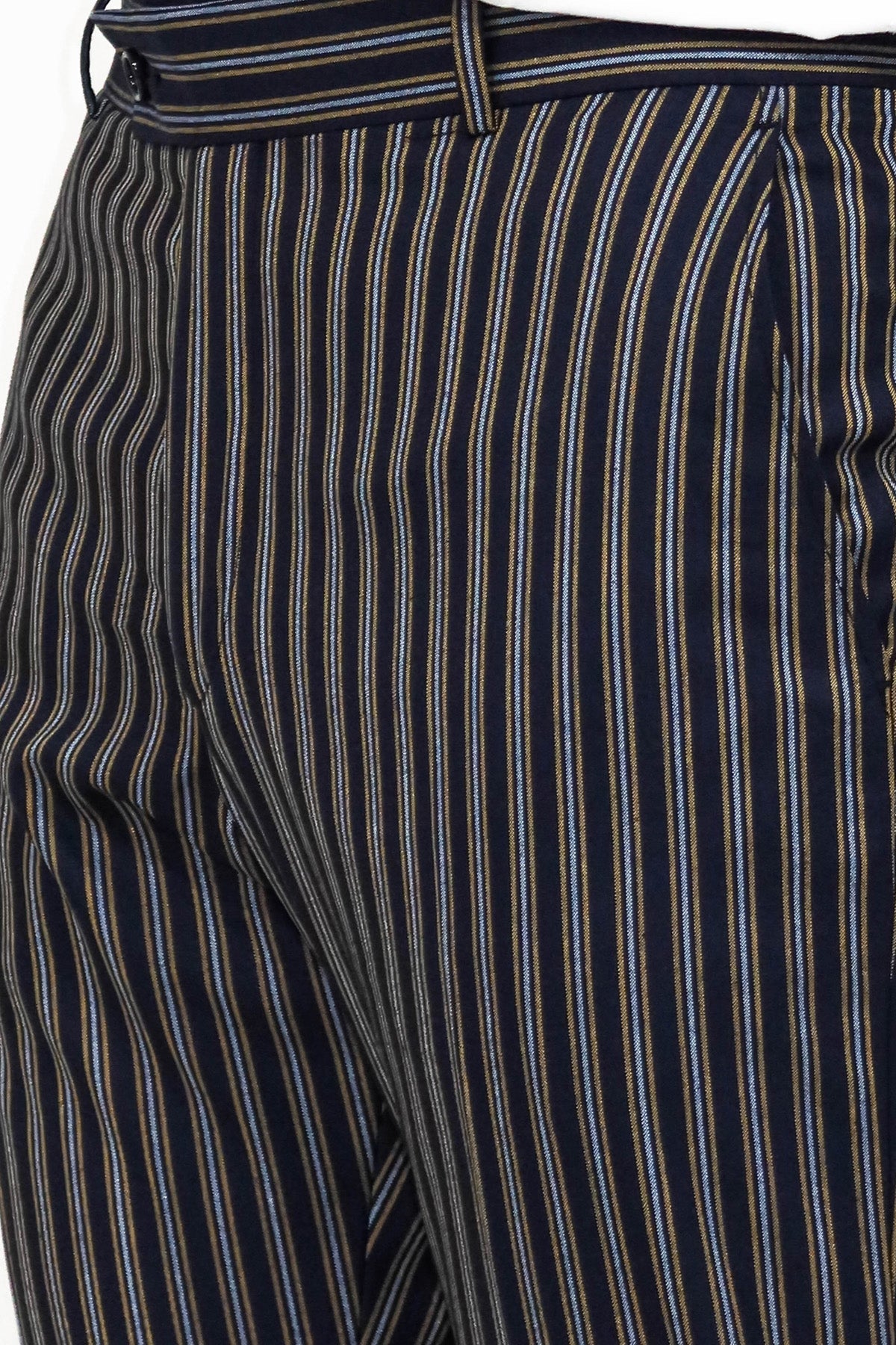 Striped Navy Blue Men Trousers - Wessi