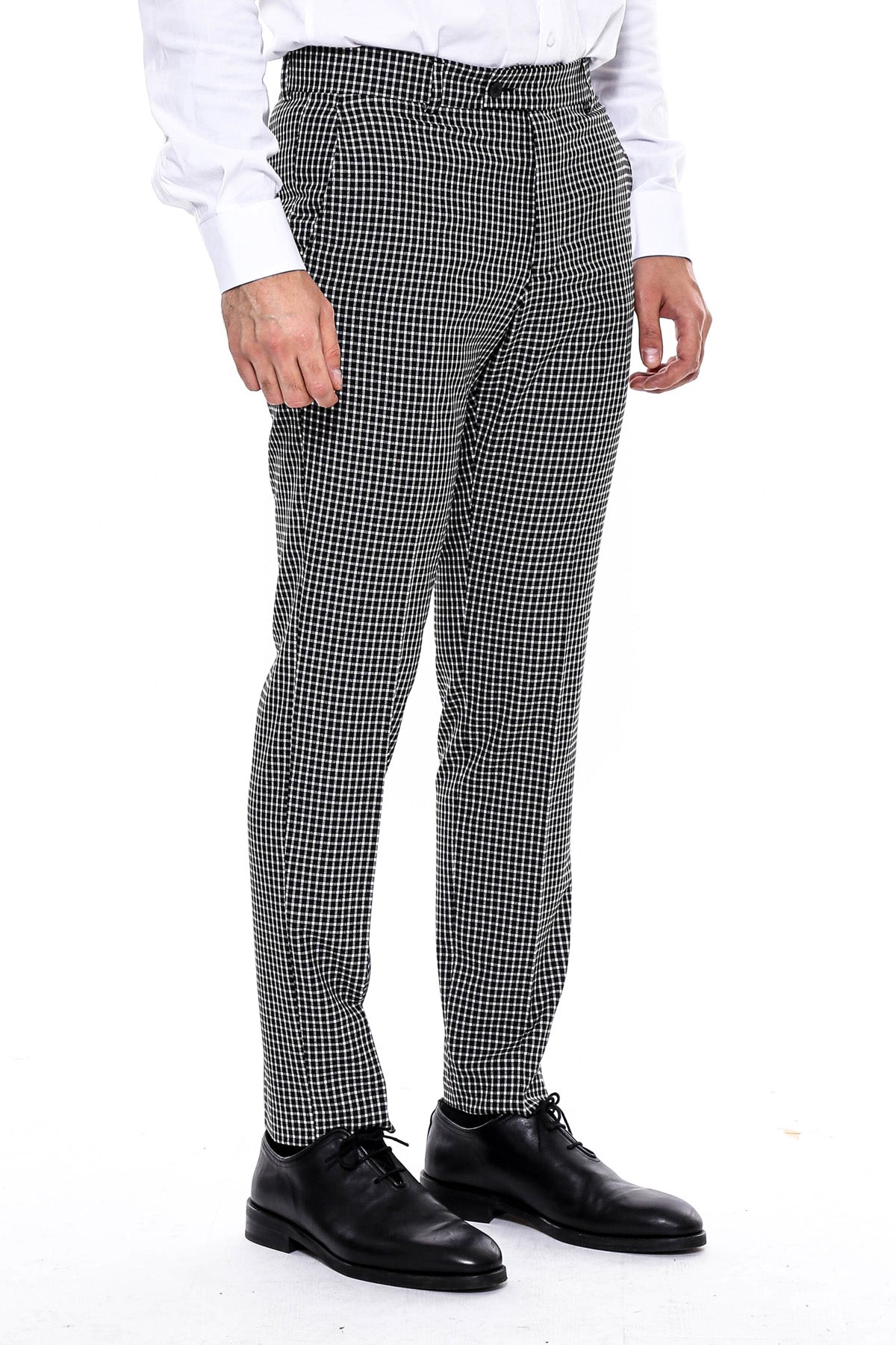 Plaid Small Checkered Black Pants-Wessi