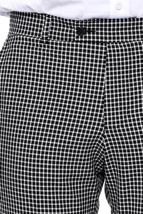 Plaid Small Checkered Black Pants-Wessi