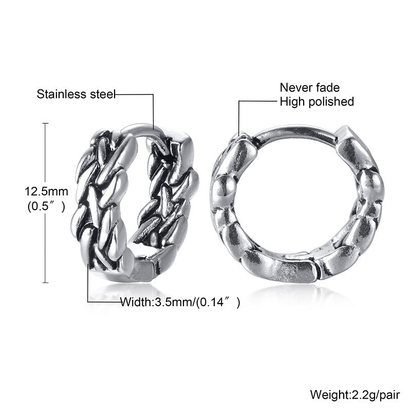 Men's Retro Titanium Steel Earrings