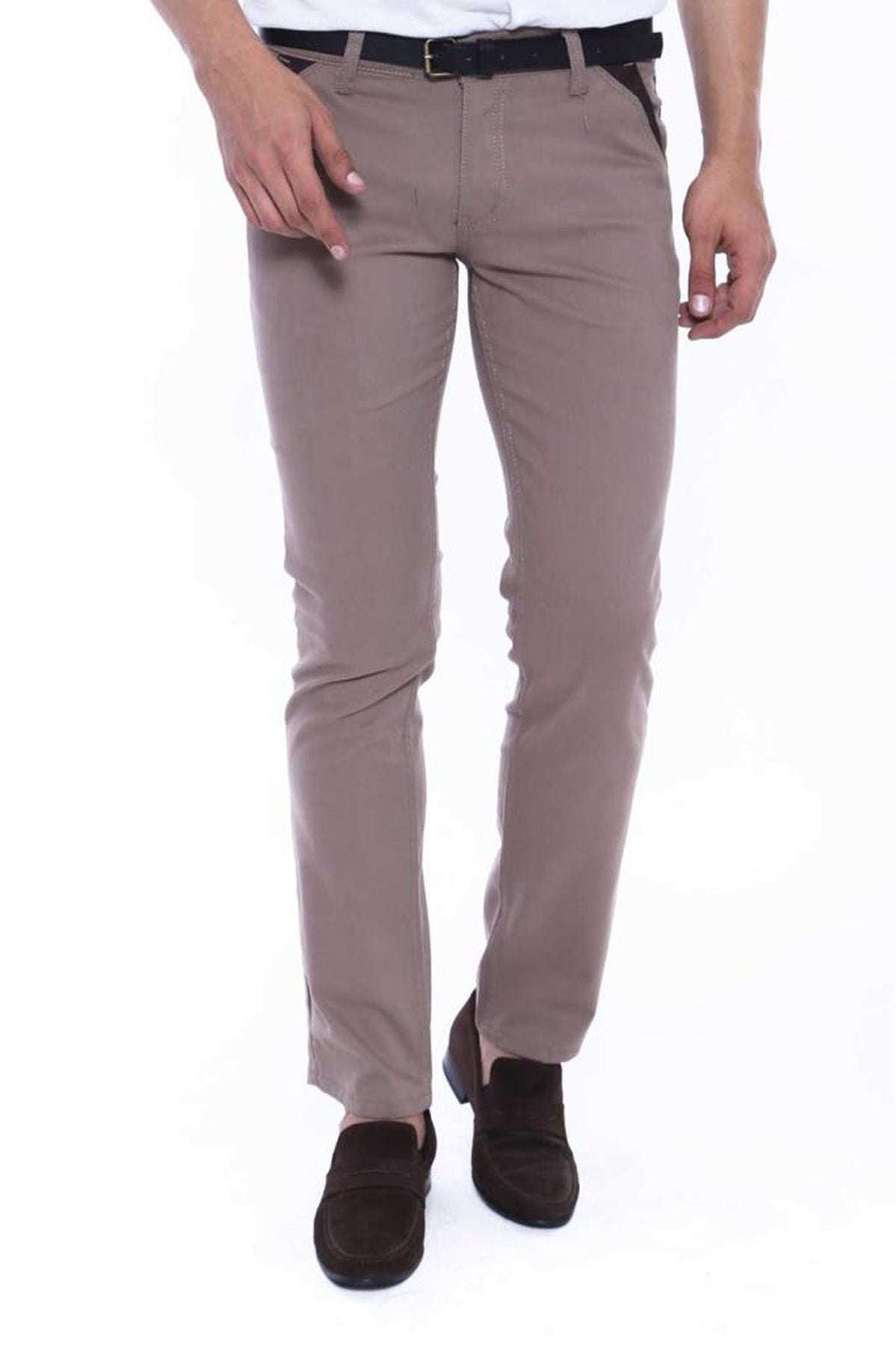 Gabardin Beige Men Pants - Wessi