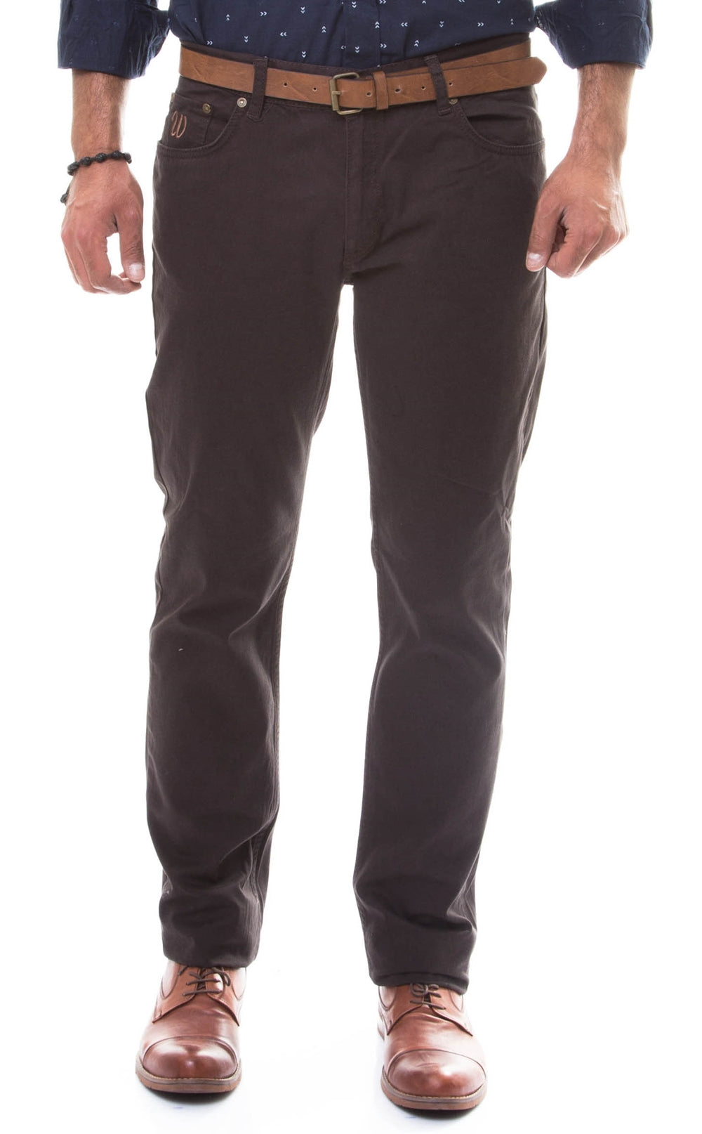 Slim Fit 5 Pocket Cotton Brown Men Trousers