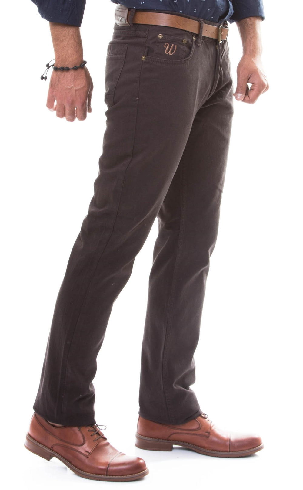 Slim Fit 5 Pocket Cotton Brown Men Trousers
