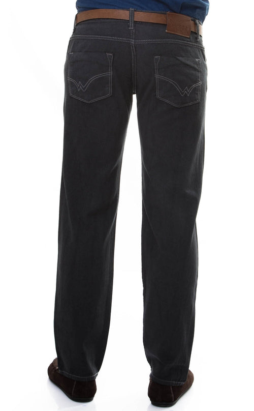Slim Fit Straight Cut Washed Anthracite Men Trousers