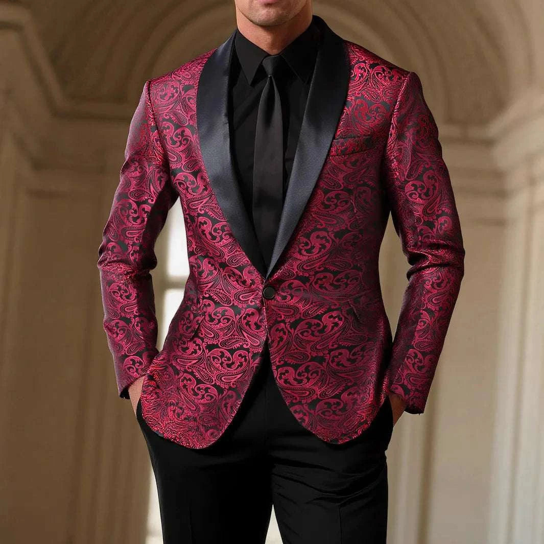 New Men's New Jacquard Blazer Wedding Banquet Performance Dress Jacket Blazer Koala Sydney 