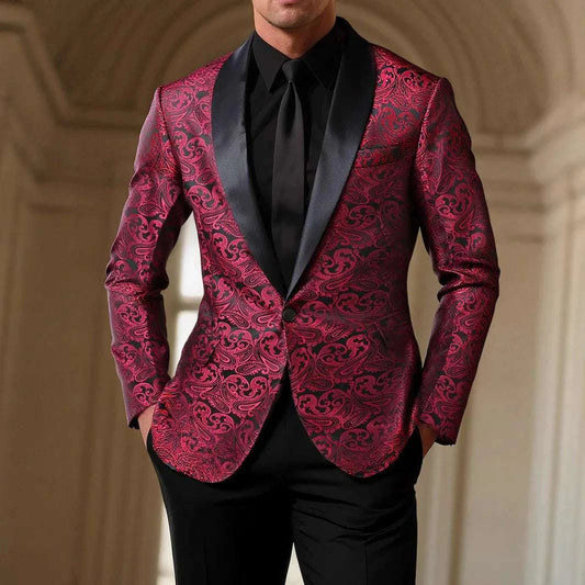 New Men's New Jacquard Blazer Wedding Banquet Performance Dress Jacket Blazer Koala Sydney 