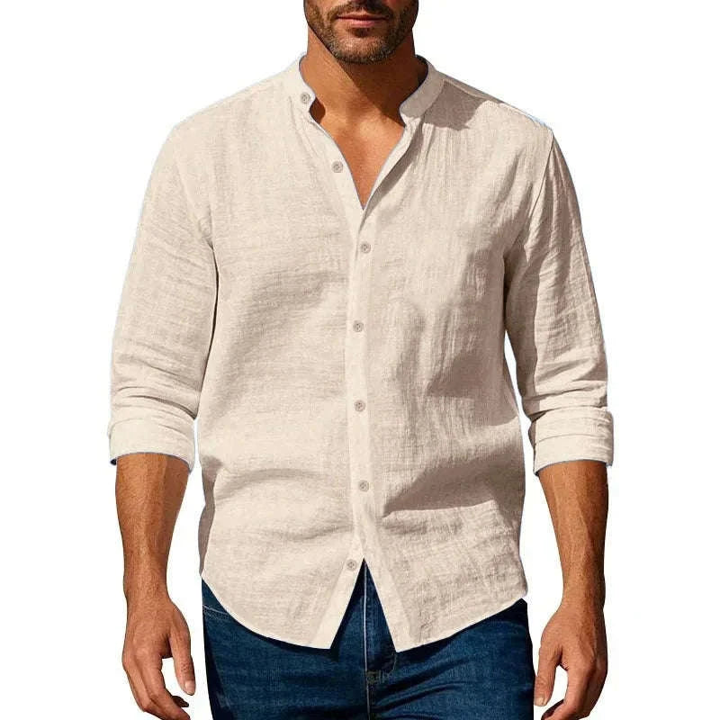 Cotton-Linen Henley Shirt Koala Sydney 