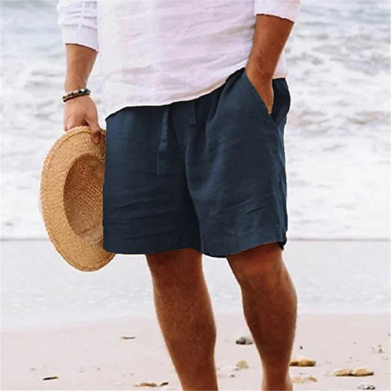 Men's Cotton Linen Beach Shorts